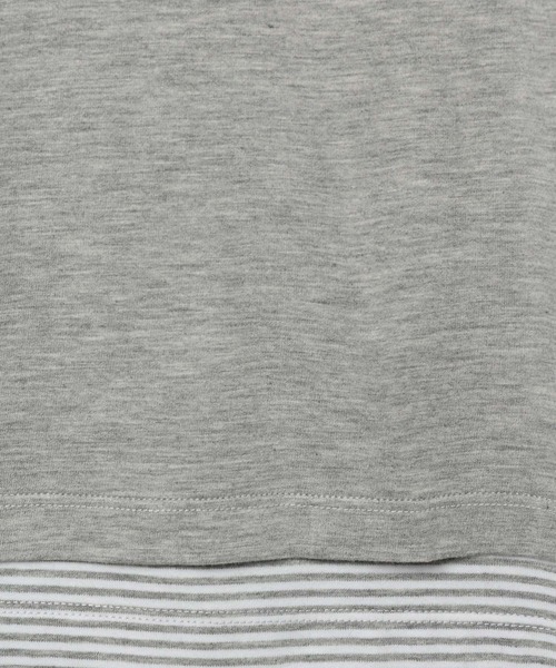 LAND MUSEUM(ランドミュージアム)の「LAND MUSEUM/ボーダーレイヤードヘンリーTシャツ(Tシャツ/カットソー・メンズ・ブラック/グレー・MEDIUM/LARGE)」の4枚目の写真