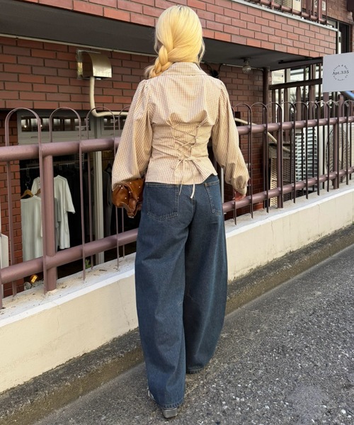 continuer de NICE CLAUP(コンティニューデナイスクラップ)の「胸ギャザーレースアップ長袖ブラウス(シャツ/ブラウス・レディース・ブラウン系その他/ブラック系その他/イエロー系その他・FREE)」の16枚目の写真