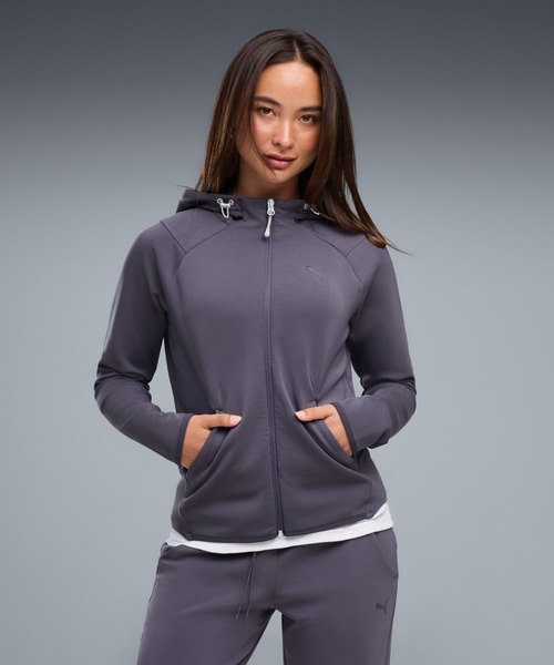 PUMA(プーマ)の「PUMA プーマ ウィメンズ プーマテック センス フルジップ ジャケット(ジャージ・レディース・ブラック/ダークグレー・LARGE/MEDIUM/SMALL)」の2枚目の写真