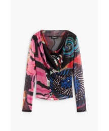 Artistic drape V-neck top / アーティスティックドレープVネックトップ