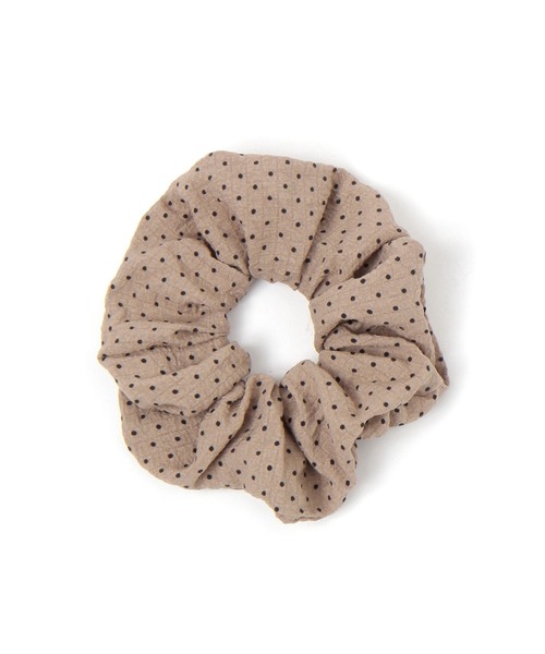 studio CLIP(スタディオクリップ)の「ドットシュシュ(シュシュ・レディース・ブラウン/オフホワイト/ベージュ・FREE)」の3枚目の写真