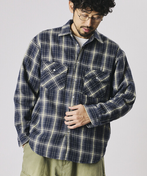Firsthand(ファーストハンド)の「Firsthand/ファーストハンド キルティング チェック シャツジャケット 中綿シャツ【限定展開】(シャツ/ブラウス・メンズ・ブラウン/ネイビー/ブラック・LARGE/MEDIUM)」の3枚目の写真