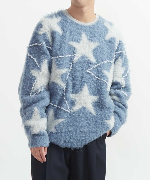 CONVERSE TOKYO(コンバーストウキョウ)の「STAR★ ALLOVER STITCH KNIT PULLOVER(ニット/セーター・レディース・ピンク/サックスブルー/グレー・SMALL/MEDIUM)」の2枚目の写真