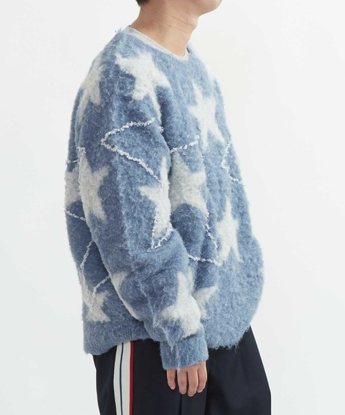 CONVERSE TOKYO(コンバーストウキョウ)の「STAR★ ALLOVER STITCH KNIT PULLOVER(ニット/セーター・レディース・ピンク/サックスブルー/グレー・SMALL/MEDIUM)」の4枚目の写真