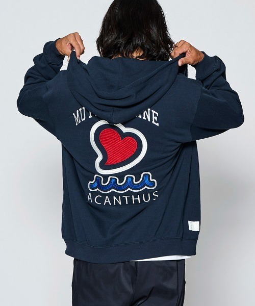ACANTHUS(アカンサス)の「mpa4243- Souvenir Zip-up Hooded Sweatshirt スウェットジップパーカー(MA2712)(パーカー・メンズ・ホワイト/ブラック/ネイビー・XL/L/M/S)」の3枚目の写真