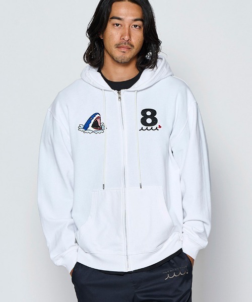 ACANTHUS(アカンサス)の「mpa4243- Souvenir Zip-up Hooded Sweatshirt スウェットジップパーカー(MA2712)(パーカー・メンズ・ホワイト/ブラック/ネイビー・XL/L/M/S)」の1枚目の写真