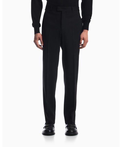 EMPORIO ARMANI(エンポリオアルマーニ)の「<ZOZO限定>【エンポリオ アルマーニ】平織りストレッチウール パンツ(スラックス・メンズ・ブラック・46/52/50/48)」の1枚目の写真