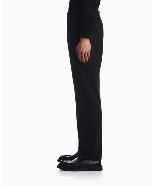 EMPORIO ARMANI(エンポリオアルマーニ)の「<ZOZO限定>【エンポリオ アルマーニ】平織りストレッチウール パンツ(スラックス・メンズ・ブラック・46/52/50/48)」の3枚目の写真