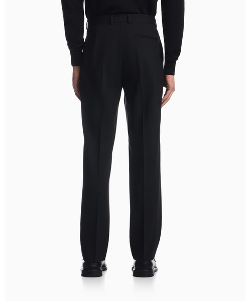 EMPORIO ARMANI(エンポリオアルマーニ)の「<ZOZO限定>【エンポリオ アルマーニ】平織りストレッチウール パンツ(スラックス・メンズ・ブラック・46/52/50/48)」の4枚目の写真