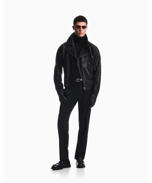 EMPORIO ARMANI(エンポリオアルマーニ)の「<ZOZO限定>【エンポリオ アルマーニ】平織りストレッチウール パンツ(スラックス・メンズ・ブラック・46/52/50/48)」の6枚目の写真