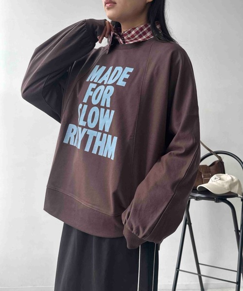AS KNOW AS plus(アズノゥアズプラス)の「☆フロッキーロゴロンT【UNISEX ITEM】(Tシャツ/カットソー・レディース・オフホワイト/ブラウン/チャコールグレー・FREE)」の8枚目の写真