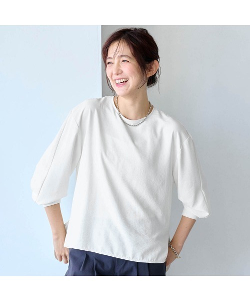 座(THE)パンツ(ザパンツ)の「ベルメゾン・座(THE)ブラウス(シャツ/ブラウス・レディース・オフホワイト/セージグリーン/グレイッシュブルー/ネイビー/ブラック・M/L/LL/S)」の1枚目の写真