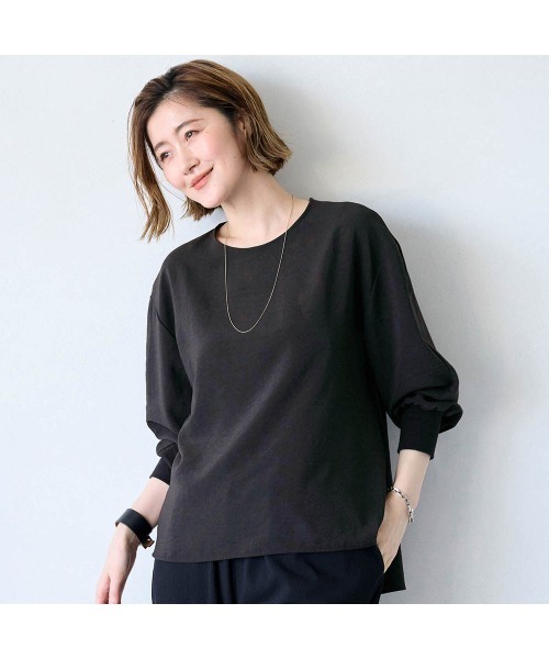 座(THE)パンツ(ザパンツ)の「ベルメゾン・座(THE)ブラウス(シャツ/ブラウス・レディース・オフホワイト/セージグリーン/グレイッシュブルー/ネイビー/ブラック・M/L/LL/S)」の2枚目の写真