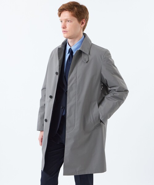 MACKINTOSH PHILOSOPHY(マッキントッシュ フィロソフィー)の「【WEB&一部店舗限定】WELLINGTON PERTEX SHIELD 3L(ウェリントン パーテックスシールド スリーレイヤー)(ステンカラーコート・メンズ・チャコールグレー/ダークネイビー・38/40)」の2枚目の写真