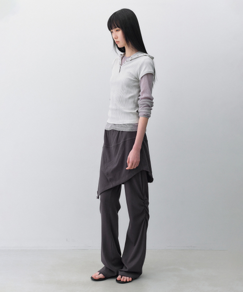 INSILENCE WOMEN（インサイレンスウーマン）の「ダブルレイヤードコットンパンツチャコール（その他パンツ・レディース・その他・SMALL/MEDIUM）」の3枚目の写真