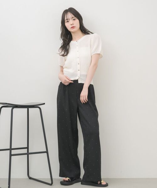 RETRO GIRL(レトロガール)の「半袖ウェーブカットカーデ(Tシャツ/カットソー・レディース・ブラック/ブラウン/ナチュラル・FREE)」の20枚目の写真