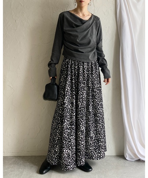She's Closet(シーズクローゼット)の「レオパード 豹 プリント フレア ロング ヒョウ柄スカート(スカート・レディース・ベージュ/ブラック・FREE)」の15枚目の写真