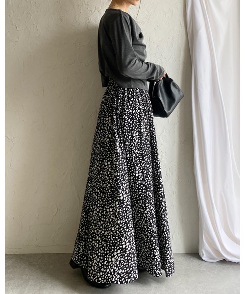She's Closet(シーズクローゼット)の「レオパード 豹 プリント フレア ロング ヒョウ柄スカート(スカート・レディース・ベージュ/ブラック・FREE)」の16枚目の写真