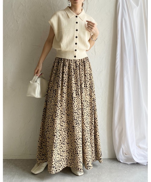 She's Closet(シーズクローゼット)の「レオパード 豹 プリント フレア ロング ヒョウ柄スカート(スカート・レディース・ベージュ/ブラック・FREE)」の21枚目の写真