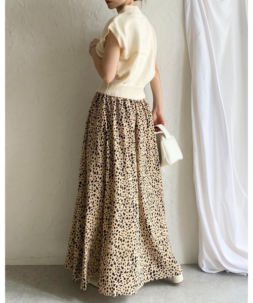 She's Closet(シーズクローゼット)の「レオパード 豹 プリント フレア ロング ヒョウ柄スカート(スカート・レディース・ベージュ/ブラック・FREE)」の22枚目の写真