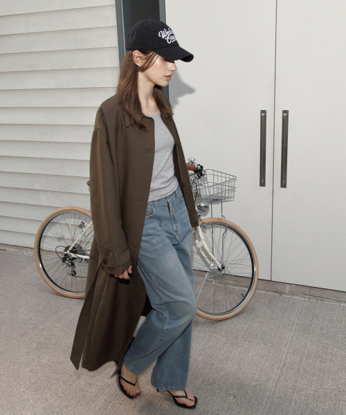 WEDNESDAYOASISFORWOMEN（ウェンズデー オアシス フォー ウーマン）の「[ATELIER EDITION] ミューズロングトレンチコート_KHAKI(WB6OT13)（トレンチコート・レディース・カーキ・FREE）」の2枚目の写真