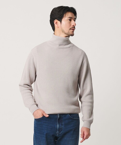 BEAUTY&YOUTH UNITED ARROWS(ビューティーアンドユースユナイテッドアローズ)の「【WEB限定 WARDROBE SMART】マシーンウォッシャブル ウールミックス アゼ タートルネック(ニット/セーター・メンズ・ブラック/ナチュラル/グレー・S/M/L/XL)」の3枚目の写真