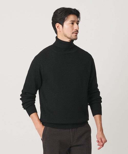 BEAUTY&YOUTH UNITED ARROWS(ビューティーアンドユースユナイテッドアローズ)の「【WEB限定 WARDROBE SMART】マシーンウォッシャブル ウールミックス アゼ タートルネック(ニット/セーター・メンズ・ブラック/ナチュラル/グレー・S/M/L/XL)」の4枚目の写真
