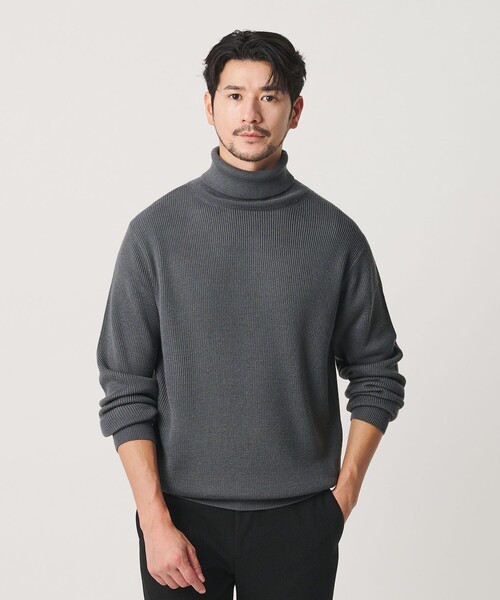 BEAUTY&YOUTH UNITED ARROWS(ビューティーアンドユースユナイテッドアローズ)の「【WEB限定 WARDROBE SMART】マシーンウォッシャブル ウールミックス アゼ タートルネック(ニット/セーター・メンズ・ブラック/ナチュラル/グレー・S/M/L/XL)」の10枚目の写真