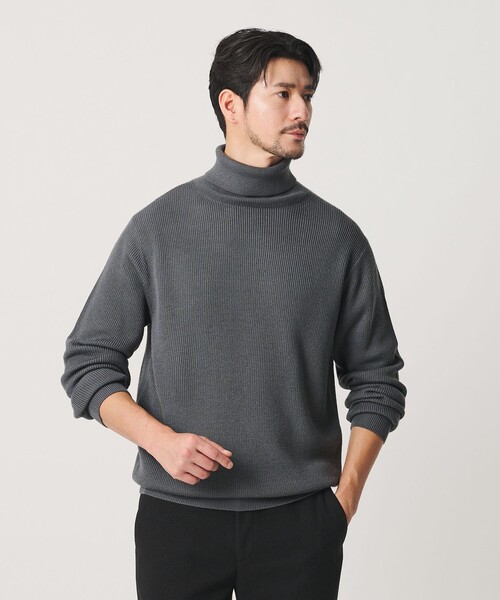 BEAUTY&YOUTH UNITED ARROWS(ビューティーアンドユースユナイテッドアローズ)の「【WEB限定 WARDROBE SMART】マシーンウォッシャブル ウールミックス アゼ タートルネック(ニット/セーター・メンズ・ブラック/ナチュラル/グレー・S/M/L/XL)」の11枚目の写真