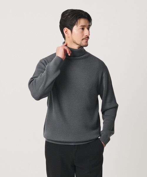 BEAUTY&YOUTH UNITED ARROWS(ビューティーアンドユースユナイテッドアローズ)の「【WEB限定 WARDROBE SMART】マシーンウォッシャブル ウールミックス アゼ タートルネック(ニット/セーター・メンズ・ブラック/ナチュラル/グレー・S/M/L/XL)」の13枚目の写真