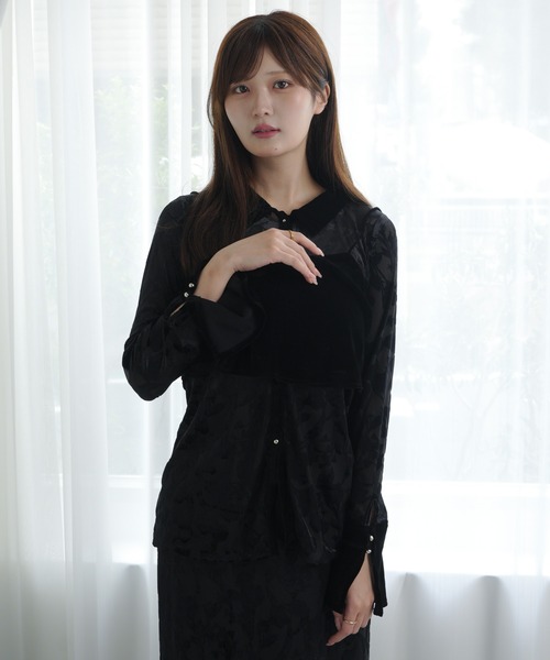 NOELA(ノエラ)の「ベロアビスチェセットオパールブラウス(シャツ/ブラウス・レディース・ネイビー/ブラウン/ブラック・FREE)」の12枚目の写真