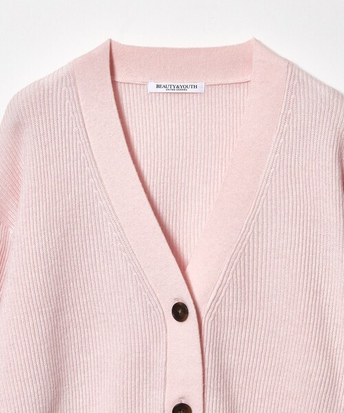 BEAUTY&YOUTH UNITED ARROWS(ビューティーアンドユースユナイテッドアローズ)の「ウールブレンド 畦 Vネックカーディガン ウォッシャブル(カーディガン/ボレロ・レディース・ライトピンク/オフホワイト/ダークブラウン・FREE)」の12枚目の写真