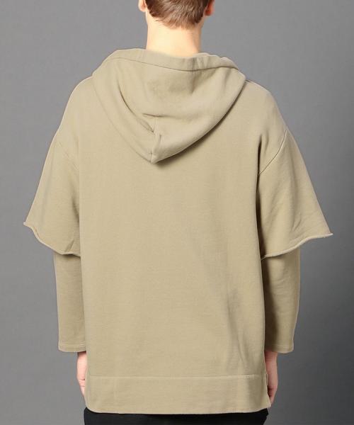 MONKEY TIME（モンキータイム）の「＜monkey time＞ オーバーダイ ウラケ レイヤード フーディー◆（パーカー・メンズ・ダークグレー/ベージュ・X-LARGE/SMALL/LARGE/MEDIUM）」の10枚目の写真