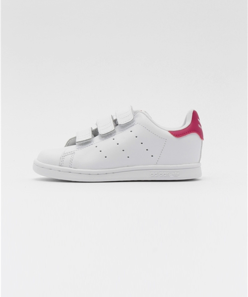 adidas(アディダス)の「キッズ adidas アディダス STAN SMITH CF I スタンスミス CF I B32704 16SP WTH/WTH/BOPINK(スニーカー・キッズ・ホワイト系その他・13/16/14/12/15 )」の2枚目の写真