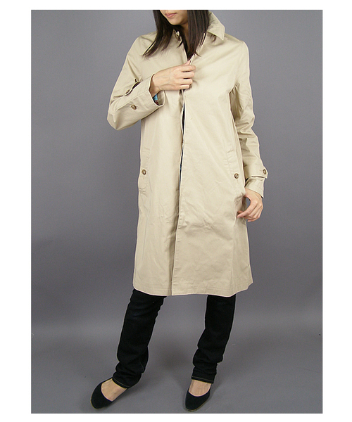 BEAMS BOY（ビームスボーイ）の「BEAMS BOY / ファインツイル ステンカラー（ステンカラーコート・レディース・ベージュ/ネイビー/ピンク・FREE）」の4枚目の写真