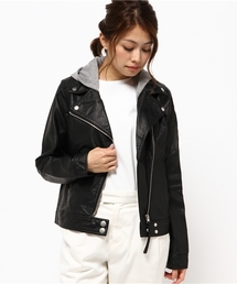 VENCEEXCHANGE | 合皮ライダースジャケット          (ライダースジャケット)