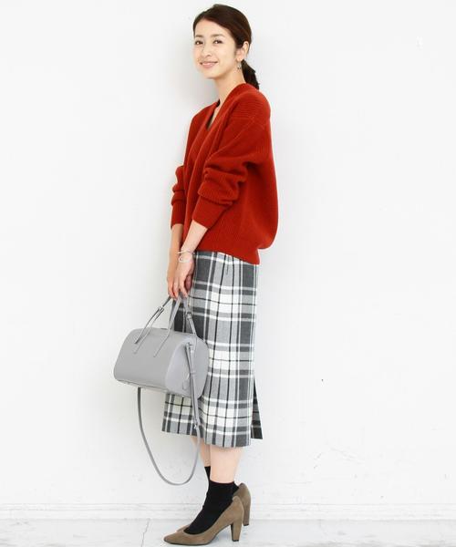 BEAUTY&YOUTH UNITED ARROWS（ビューティーアンドユースユナイテッドアローズ）の「BY∴ チェックミドルスカート◆（スカート・レディース・グレー/ネイビー・SMALL/MEDIUM）」の3枚目の写真