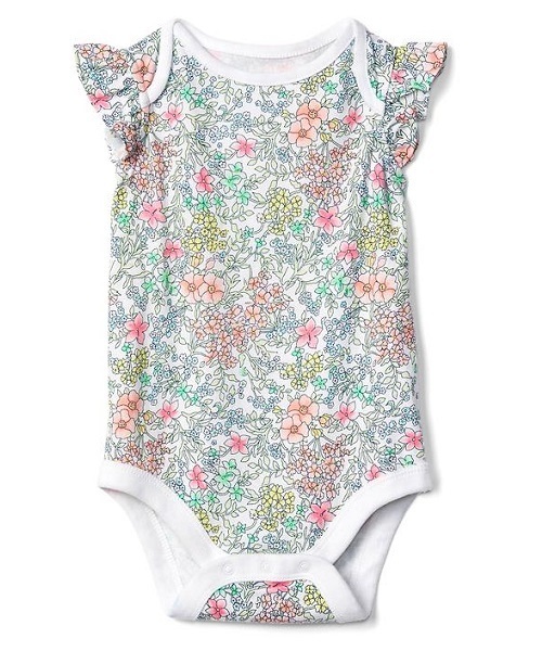 GAP（ギャップ）の「Gap プリントフラッタースリーブ ボディスーツ（ロンパース・キッズ・マルチ/その他・70cm/80ｃｍ/50cm/90cm/60cm）」の2枚目の写真