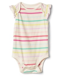 GAP | Gap プリントフラッタースリーブ ボディスーツ(ロンパース)