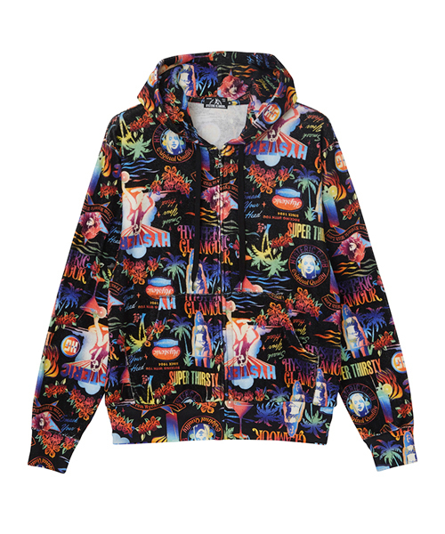 【素敵なデザイン❗️】00's HYSTERIC GLAMOUR 総柄 パーカー ヒステリックグラマー HYSTERIC GLAMOUR 初期 総柄 パーカー