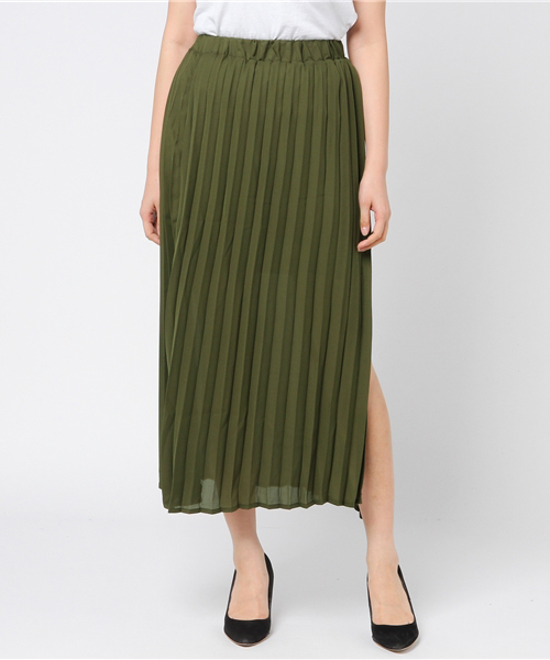 GeeRA（ジーラ）の「ロングスリットレイヤードプリーツスカート