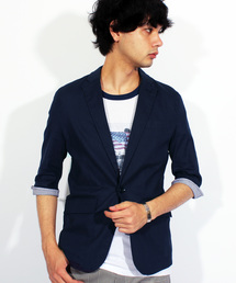 ８(eight) | 7分袖 テーラードジャケット 綿 麻 リネン ブレザー(テーラードジャケット)