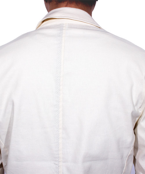 ８(eight)（エイト）の「7分袖 テーラードジャケット 綿 麻 リネン ブレザー（テーラードジャケット・メンズ・キナリ/ベージュ/ネイビー/ブラック/カーキ・X-LARGE/MEDIUM/LARGE）」の17枚目の写真