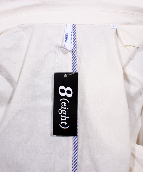 ８(eight)（エイト）の「7分袖 テーラードジャケット 綿 麻 リネン ブレザー（テーラードジャケット・メンズ・キナリ/ベージュ/ネイビー/ブラック/カーキ・X-LARGE/MEDIUM/LARGE）」の7枚目の写真