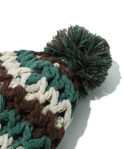 Another Edition(アナザーエディション)の「AE KNIT CAP(ニットキャップ/ビーニー・レディース・ブラウン/ネイビー・フリー)」の4枚目の写真