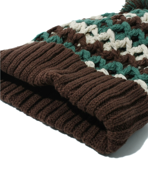 Another Edition(アナザーエディション)の「AE KNIT CAP(ニットキャップ/ビーニー・レディース・ブラウン/ネイビー・フリー)」の5枚目の写真