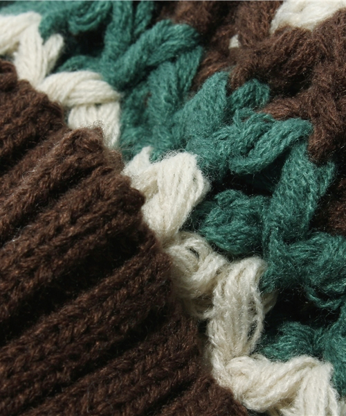 Another Edition(アナザーエディション)の「AE KNIT CAP(ニットキャップ/ビーニー・レディース・ブラウン/ネイビー・フリー)」の6枚目の写真