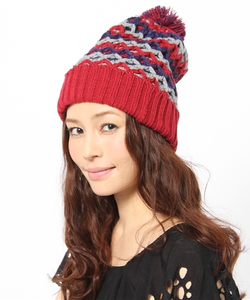 Another Edition(アナザーエディション)の「AE KNIT CAP(ニットキャップ/ビーニー・レディース・ブラウン/ネイビー・フリー)」の7枚目の写真