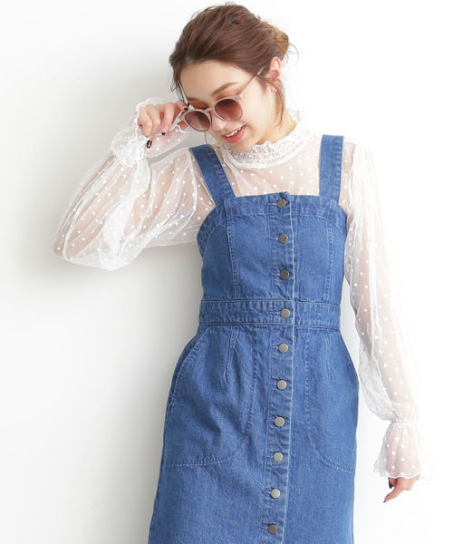 FREE'S MART（フリーズマート）の「シアードットハイネックブラウス（シャツ/ブラウス・レディース・ブラック/ホワイト/パープル・FREE）」の21枚目の写真