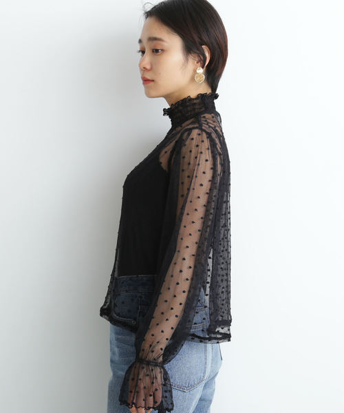 FREE'S MART（フリーズマート）の「シアードットハイネックブラウス（シャツ/ブラウス・レディース・ブラック/ホワイト/パープル・FREE）」の17枚目の写真